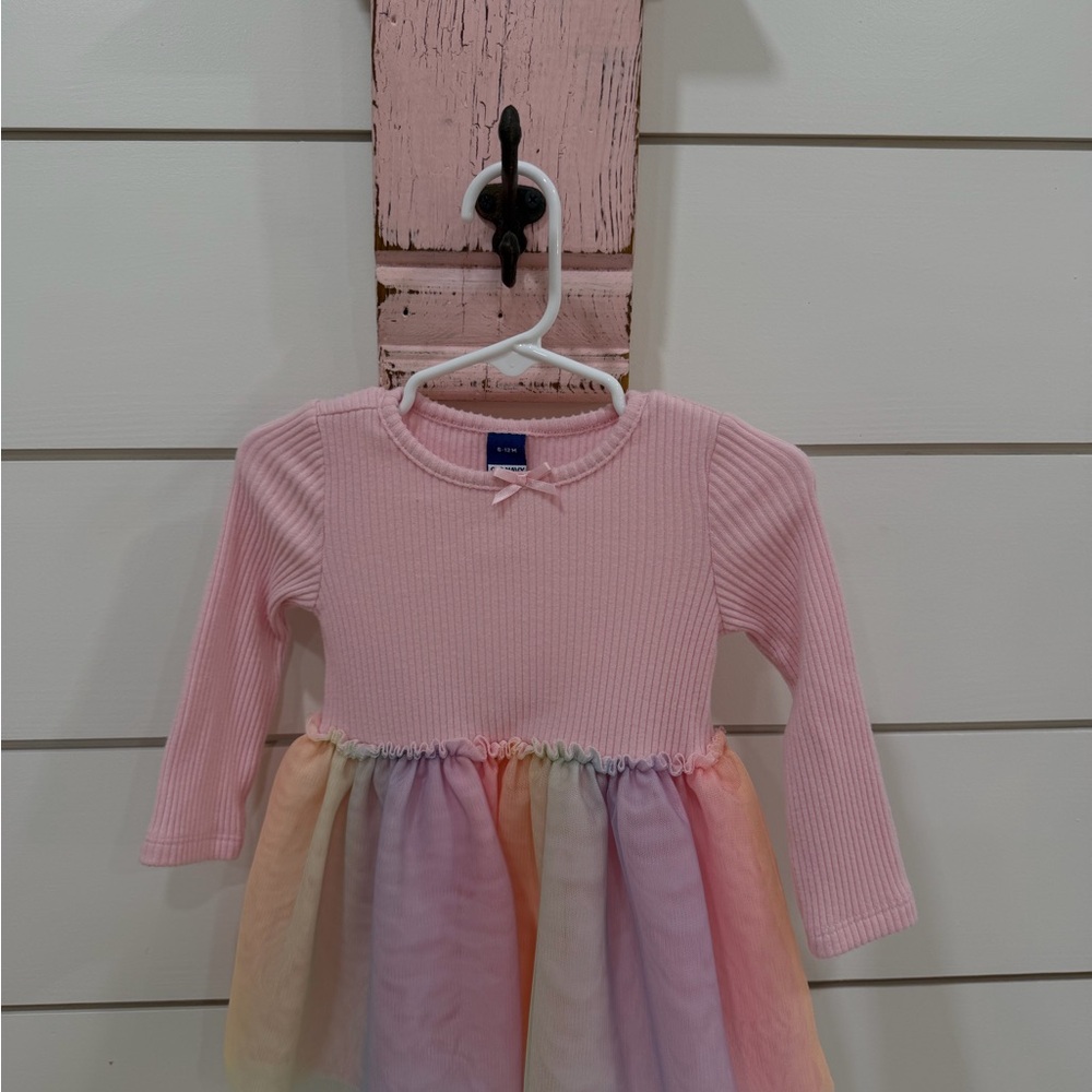 Old Navy Pink Ribbed Dress with Bow